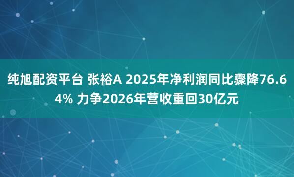 纯旭配资平台 张裕A 2025年净利润同比骤降76.64% 力争2026年营收重回30亿元
