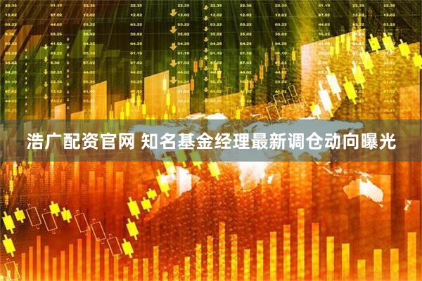 浩广配资官网 知名基金经理最新调仓动向曝光